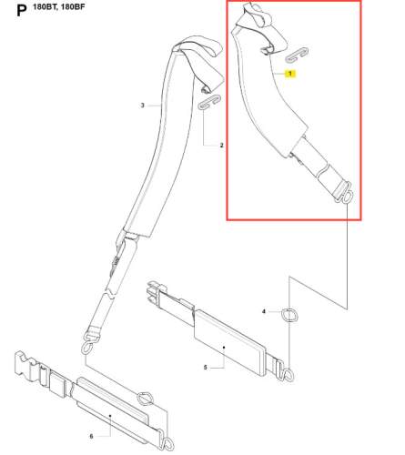 Łącznik dmuchawy 180BF Husqvarna w kolorze szarym, o gładkiej fakturze i wyprofilowanym kształcie. Ujęcie z boku, eksponujące mocowanie z końcówką do podłączenia. Element jest stojący, pokazujący detale konstrukcyjne oraz otwory montażowe.