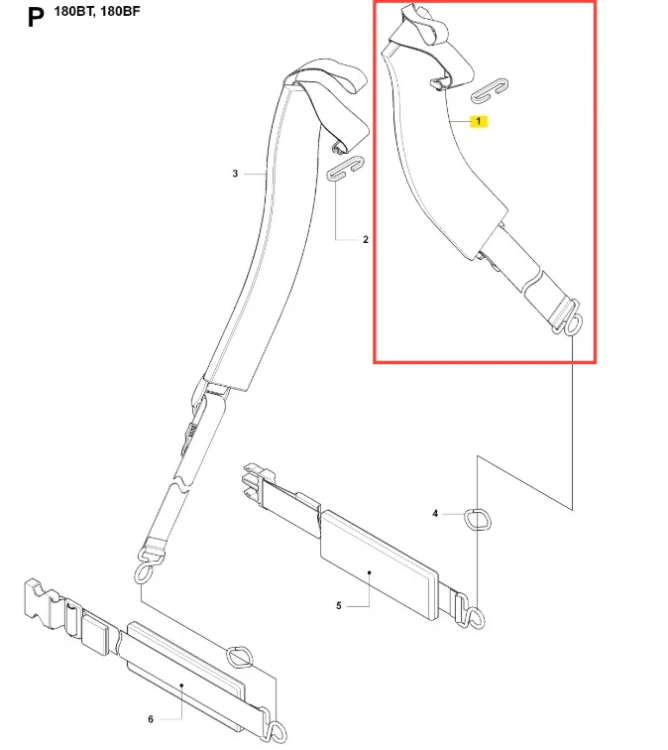 Łącznik dmuchawy 180BF Husqvarna w kolorze szarym, o gładkiej fakturze i wyprofilowanym kształcie. Ujęcie z boku, eksponujące mocowanie z końcówką do podłączenia. Element jest stojący, pokazujący detale konstrukcyjne oraz otwory montażowe.