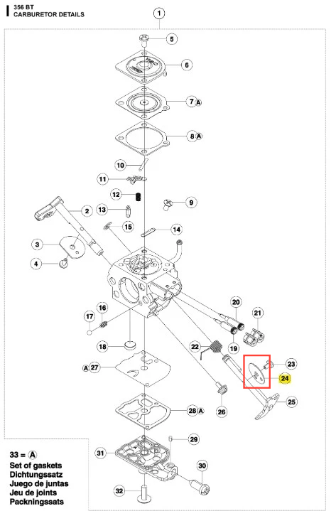 Zawór dmuchawy 356BTx Husqvarna, metalowy element w kolorze srebrnym, widoczny z boku w zbliżeniu. Produkt ma okrągły kształt z wyraźnym otworem na końcu, przeznaczony do montażu w urządzeniach ogrodniczych. Ułożony na białym tle.