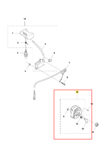 Wirnik dmuchawy 360BT Husqvarna w detalu, ukazujący jego okrągły kształt i widoczne mocowania. Element wykonany z metalu, matowego wykończenia. Pozycja produktu frontalna, na białym tle, co ułatwia dostrzeżenie detali konstrukcyjnych.