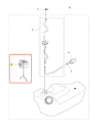Korek paliwa do dmuchawy Husqvarna 570BTS, w formie cylindrycznej, z gwintem. Wykonany z tworzywa sztucznego, kolor szary. Widoczny otwór do napełniania, z uchwytem ułatwiającym montaż. Detal przedstawiony z boku.