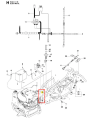 Nakrętka rajdera R 111B Husqvarna, metalowa, w kształcie cylindrycznym, z wyraźnymi oznaczeniami i numerem katalogowym. Zdjęcie przedstawia ją w pozycji leżącej, na białym tle, co ułatwia identyfikację detali oraz mocowania.