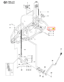 Zacisk e ridera R 111B Husqvarna, metalowy, o prostokątnym kształcie, z widocznym numerem 5 na ilustracji. Element jest przedstawiony w perspektywie z boku, co ukazuje jego mocowania. Tło jest białe i proste, co uwydatnia szczegóły produktu.
