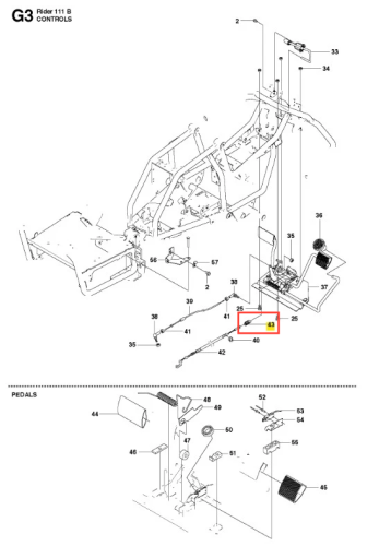 Czarna metalowa sprężyna ridera R 111B Husqvarna, cylindryczna, widoczna z boku w montażu na białym tle, z detalami i elementem mocującym, standardowy rozmiar, dedykowana do modelu Husqvarna.