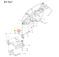 Łożysko ridera R 111B Husqvarna, okrągłe, metalowe, z gładką powierzchnią. Widoczne oznaczenie numeru 10 na schemacie. Ujęcie z góry, część leżąca na białym tle, w kontekście montażu w ramach chassis. Brak dodatkowych detali.
