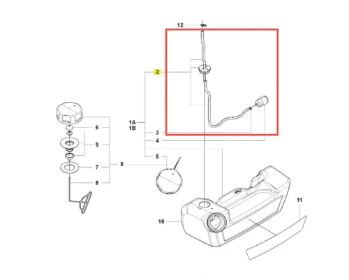 Przewód paliwowy dmuchawy 150BF Husqvarna w kolorze czarnym, przedstawiony w zbliżeniu. Na zdjęciu widoczny detal mocowania oraz zagięcie rury. Produkt leżący na białym tle, wyraźnie eksponujący kształt i funkcję elementu.