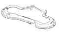 Osłona ridera R 111B Husqvarna, w kolorze czarnym, wykonana z tworzywa sztucznego, o ergonomicznym kształcie. Zbliżenie frontalne ukazuje detale mocowań oraz teksturę powierzchni. Produkt montowany, przeznaczony do osłony ridera.