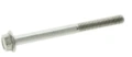 Śruba ridera R112iC Husqvarna, metaliczna, z gwintem i sześciokątną główką, długość ok. 7 cm, poziomo na białym tle, do montażu w urządzeniach do pielęgnacji trawnika.