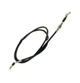 Linka ridera R 112C Husqvarna w kolorze czarnym, elastyczna, z metalowymi końcówkami. Ujęcie frontalne, prezentujące całą długość produktu. Widoczny solidny materiał, przeznaczona do użycia w pojazdach Husqvarna. Brak dodatkowych elementów.