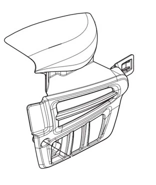 Osłona ridera R 112C Husqvarna w kolorze szarym, z głównym panelem i wycięciami. Ujęcie z boku, pokazujące detale konstrukcyjne, w tym mocowania. Produkt w pozycji pionowej, na białym tle, bez widocznych oznaczeń lub napisów.