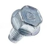 Śruba ridera R200iX Husqvarna w kolorze metalicznym, o sześciokątnej główce i gwintowanym trzonie. Ujęcie z boku, pokazujące detale śruby, w tym widoczny symbol na główce. Produkt leży na jednolitym tle.