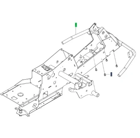 Podwozie ridera R213C Husqvarna w kolorze szarym, metalowe, z widocznymi elementami mocującymi oraz otworami montażowymi. Ujęcie z boku, ukazujące detal konstrukcji. Produkt rozłożony, gotowy do montażu, bez dodatkowych akcesoriów.