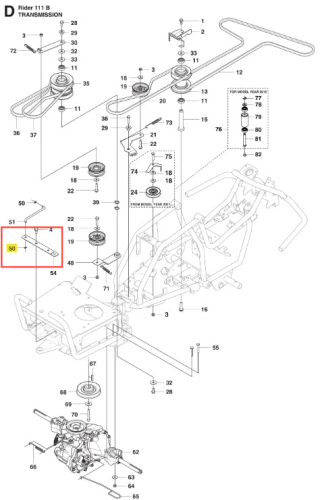Srebrny zacisk e rider R 111B Husqvarna, prostokątny, zamontowany poziomo na ramie z widocznymi śrubami. Jasne tło podkreśla detale produktu.