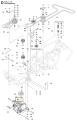 Śruba unc ridera R 111B Husqvarna, metalowa, cylindryczna, z wyraźnym gwintem, w kolorze stalowym. Widoczna z boku, umieszczona na schemacie montażowym. Detal z numerem 70 w obramowaniu, pokazującym położenie w kontekście transmisji.