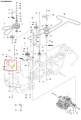 Ramię łącznika ridera R 112C Husqvarna, metalowe, w kolorze szarym, z oznaczeniem numer 17. Ujęcie frontalne, przedstawiające element w pozycji zamontowanej, z widocznymi otworami na mocowania. Tło białe, minimalne detale dodatkowe w ilustracji.