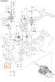 Śruba ridera R 112C Husqvarna w układzie części zamiennych. Element metalowy, okrągły, z gwintem, oznaczony numerem 33, umieszczony na białym tle. Widok z przodu, podkreślający jego prostą budowę i funkcję mocującą w urządzeniu.