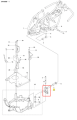 Oś wahliwa ridera R 112C Husqvarna, metalowa, znalazła się w centralnym miejscu, z widocznym detalem mocowania. Ujęcie pokazuje produkt z boku, w stanie rozłożonym. Tło jest jasne, co poprawia widoczność elementu. Widoczne oznaczenia montażowe.