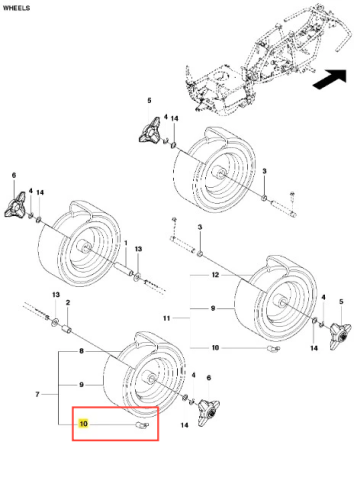 Zawór ridera R120C Husqvarna, czarny, okrągły z rowkami i otworami montażowymi, z etykietami i symbolami mocowania, na białym tle, łatwy do identyfikacji jako część zamienna.