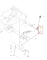 Łożysko ridera R200iX Husqvarna nr 5, małe, okrągłe z metalową obudową, pokazane na schemacie montażowym z góry na białym tle, ukazujące jego położenie w konstrukcji.