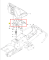 Fotel R213C Husqvarna, przód, metalowy z prostokątnym zagłębieniem i otworami montażowymi po bokach, gładka powierzchnia, jednolite tło podkreślające produkt.