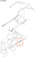 Sprężyna ridera R213C Husqvarna na schemacie montażowym, cylindryczna, metaliczna, szara, z etykietą nr 4, bez dodatkowych akcesoriów.