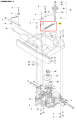 Sprężyna ridera R213C Husqvarna w układzie montażowym. Widoczna w poziomie, szara, o wydłużonym kształcie z wyraźnym, spiralnym wzorem. Zaznaczona na schemacie jako element nr 20, częściowo osadzona w konstrukcji.