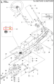 Tuleja ridera R213C Husqvarna w odcieniu czarnym, o cylindrycznym kształcie. Widoczna z boku, na ilustracji dotyczącej montażu. Element mocujący, kluczowy w układzie kierowniczym. Detal zawiera numer katalogowy oraz oznaczenia montażowe.