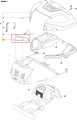 Osłona ridera R215TX Husqvarna w kolorze szarym, wykonana z trwałego materiału. Widok z boku, zbliżenie na kształt i szczegóły mocowania. Element montażowy zaprojektowany do dopasowania z innymi częściami maszyny.