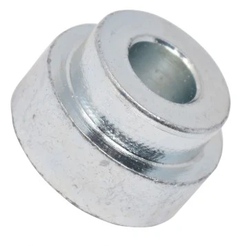 Tuleja ridera R418Ts Husqvarna, metaliczna, okrągła, z centralnym otworem w kształcie tulei, z delikatną fakturą. Zbliżenie na element, widoczny z boku, na białym tle. Element przeznaczony do montażu w sprzęcie ogrodowym.