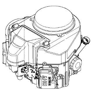 Silnik ridera R316T Husqvarna w kolorze szarym, przedstawiony z boku. Widoczne złącze elektryczne, pojemnik na paliwo oraz pokrywa silnika. Elementy konstrukcyjne oraz przyłącza są wyraźnie zaznaczone, co podkreśla funkcjonalność produktu.