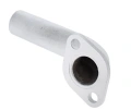 Rura wydechowa ridera R318C Husqvarna w kolorze metalicznym, wykonana z metalu, o cylindrycznym kształcie. Widoczny otwór na końcu oraz dwa otwory mocujące. Produkt ukazany z boku, w prostym otoczeniu, na jasnym tle.