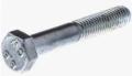 Śruba ridera R422Ts Husqvarna o metalicznym wykończeniu. Widoczny sześciokątny łeb, gwintowana część długości około 5 cm. Ujęcie frontalne, na jednolitym tle. Idealna do zamocowań w sprzęcie ogrodowym.