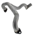 Kolektor ridera R422Ts Husqvarna w kolorze metalicznym, o skomplikowanym kształcie z dwoma zagięciami. Produkt pokazany z boku, z widocznymi mocowaniami. Wykonany z metalu, przeznaczony do systemów ogrodowych. Czyste tło, podkreślające detale.
