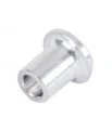 Metalowy nit zrywalny RC318T Husqvarna, srebrny, cylindryczny z szeroką, płaską główką i centralnym otworem, na białym tle dla łatwej identyfikacji w narzędziach.