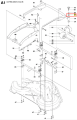 Łożysko ridera R220T Husqvarna, metalowe, okrągłe, stalowe, widoczne z boku z numerami części. Montowane w maszynach ogrodniczych, tło białe, idealne do wymiany.