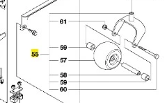 Zespół osi koła ridera R220T Husqvarna