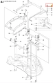 Korek ridera R220T Husqvarna, czarny plastikowy, okrągły z wyżłobieniami, numer katalogowy 65. Na białym tle, idealny do napraw riderów.