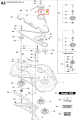 Tuleja odległościowa ridera R220T Husqvarna, szary metalowy okrągły element, standardowy rozmiar, bez zdobień, przeznaczony do montażu w systemie koszenia, widoczny z boku na schemacie części.