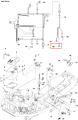 Lampa ridera R318C Husqvarna, widok z góry, prezentująca detale elektryczne. Na zdjęciu zaznaczony fragment 35, góra z elementem mocującym. Otwarte otoczenie techniczne, białe tło dla lepszej widoczności. Widać detale połączeń i komponentów.