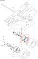 Obrzeże ridera R418Ts Husqvarna w kolorze srebrnym z gładką powierzchnią, widoczne detale mocowania. Ujęcie z boku, złożone na stole. Produkt idealny do montażu na kółkach ridera, prezentujący specyfikę konstrukcyjną i zastosowanie.