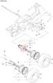 Piasta ridera R418Ts Husqvarna przedstawiona w detalach, zbliżenie na część centralną z otworem mocującym. Element w kolorze szarym, z gładką powierzchnią. Widoczna możliwość montażu z otworami na śruby. Element umieszczony na białym tle.