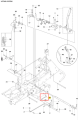 Drążek ridera R418Ts Husqvarna, w kształcie prostokątnym, metalowy, montowany w systemie podnoszenia. Widoczny w części diagramu, z numerem 39, reprezentujący element machaniczny, z detalami mocowania. Tło schematu techniczne, monochromatyczne.