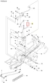 Zbliżenie pokrętła ridera R418Ts Husqvarna, okrągłe, metalowe z oznaczeniem nr 23. W tle widoczne mocowania i przewody hydrauliczne, wskazujące na jego rolę w systemie hydraulicznym.