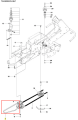 Pasek ridera R418Ts Husqvarna w kolorze czarnym, wykonany z wytrzymałego materiału. Widok w zbliżeniu, pokazujący mocowania oraz mechanizm napinacza. Produkt rozłożony, z widocznymi detalami konstrukcyjnymi, na białym tle.