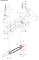 Pasek ridera R418Ts Husqvarna, czarny, wykonany z wytrzymałego materiału, widoczny w ujęciu z boku. Zawiera elementy mocujące oraz detale techniczne. Widoczne oznaczenia na pasku. Produkt złożony, przeznaczony do użycia w systemie napędowym.
