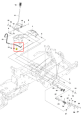 Łańcuch ridera R419Ts Husqvarna, metalowy, przedstawiony z boku, na tle schematu montażowego. Zawiera 17 ogniw, zęby w kształcie litery V. Widać szczegółowy układ i numery części, co może ułatwić identyfikację podczas montażu.