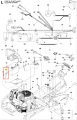 Przewód ridera R422Ts Husqvarna, czarny, syntetyczny, z widocznymi końcówkami mocującymi na białym tle. Idealny do naprawy lub wymiany elektrycznego systemu.