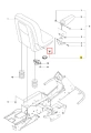 Nakrętka zabezpieczająca ridera R422Ts Husqvarna, metalowa, w kolorze srebrnym. Widok z boku, pokazujący szczegóły mocowania. Produkt ma okrągły kształt i gładką powierzchnię, istotną dla prawidłowego działania zamocowania elementów.