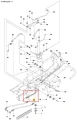 Przewód hydrauliczny R422Ts Husqvarna, przedstawiony z boku w schemacie technicznym. Element długi, elastyczny, wykonany z materiału odpornym na ciśnienie, z złączkami na obu końcach. Wyróżnia się oznaczeniem numeru 44 w ramach detalu.