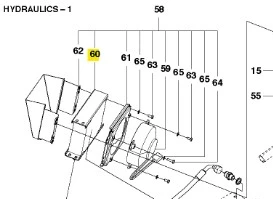 Chłodnica olejowa do ridera R422Ts Husqvarna z metalową obudową w kształcie prostokąta, zamontowana w pozycji poziomej. Elementy hydrauliczne w kolorze srebrnym oraz kilka mocowań. Widoczne oznaczenia na obudowie.